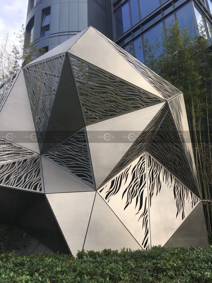Matte-surface-stainless-steel-facade-custom-curved-stainless-facad-cladding-work-