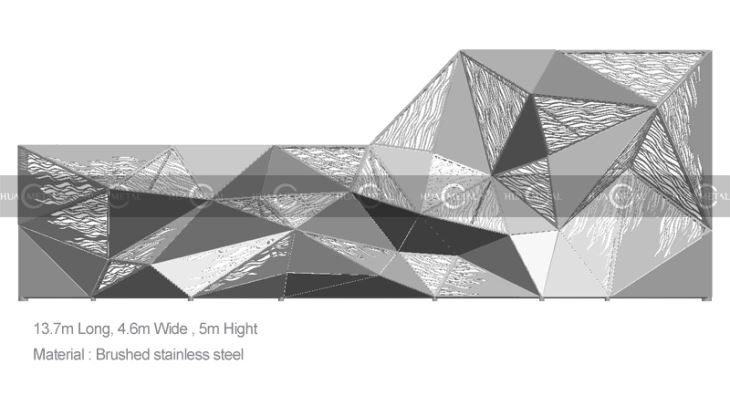 Artistic-stainless-steel-facade-matte-finishing-surface-architectural